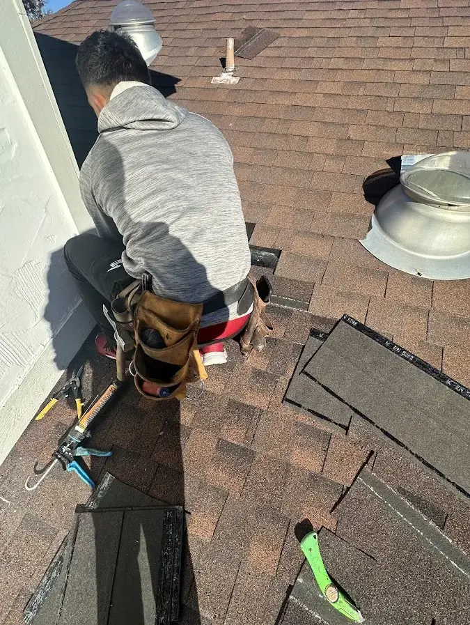 Roof Inspection crew at work on a residential roof in Northfield